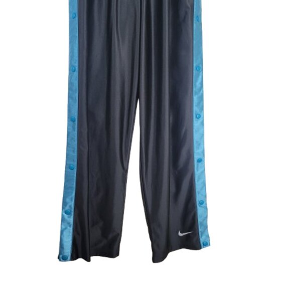 Nike Vintage Tear Away Snap Track Pants Mens Large Black Blue - Picture 3 of 11
